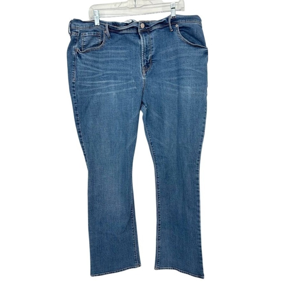 Old Navy Original Boot-Cut Jeans Womens 20 Blue Denim Stretch Casual Mid Rise